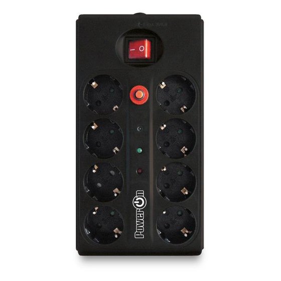 PROTECTION SOCKET 8 X SCHUKO POWER ON SPU-08K