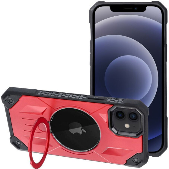 Armor Mag Cover Case Compatible With Magsafe For Iphone 12 / 12 Pro Red OEM