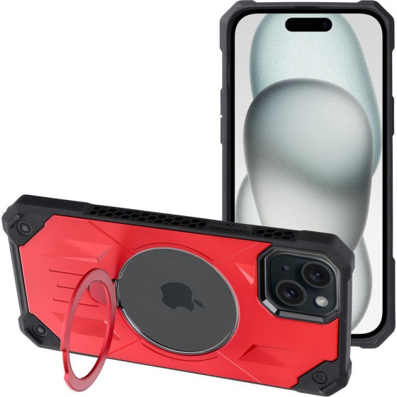 Armor Mag Cover Case Compatible With Magsafe For Iphone 15 Plus Red OEM