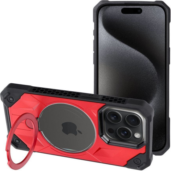Armor Mag Cover Case Compatible With Magsafe For Iphone 15 Pro Max Red OEM
