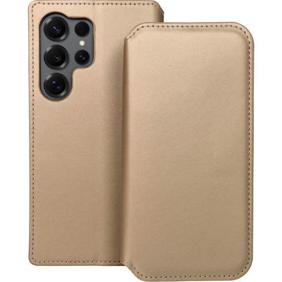 Dual Pocket Book Case For Samsung S25 Ultra Gold OEM