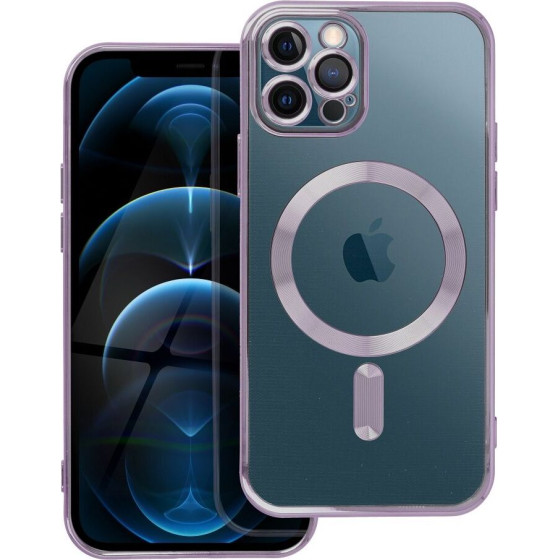 Electro Mag Cover Case Compatible With Magsafe For Iphone 12 Pro Deep Purple OEM