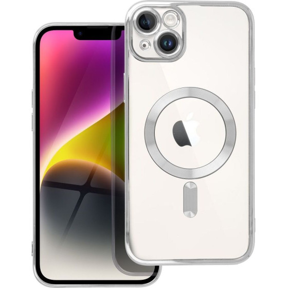 Electro Mag Cover Case Compatible With Magsafe For Iphone 14 Plus Silver OEM