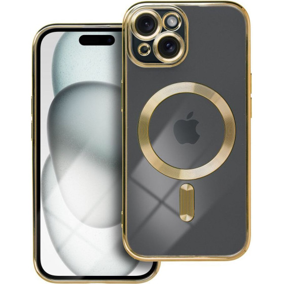 Electro Mag Cover Case Compatible With Magsafe For Iphone 15 Gold OEM