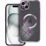 Electro Mag Cover Case Compatible With Magsafe For Iphone 15 Plus Deep Purple OEM