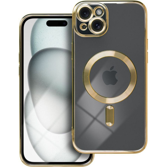 Electro Mag Cover Case Compatible With Magsafe For Iphone 15 Plus Gold OEM