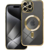 Electro Mag Cover Case Compatible With Magsafe For Iphone 15 Pro Max Gold OEM