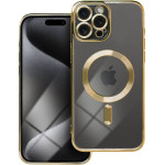 Electro Mag Cover Case Compatible With Magsafe For Iphone 15 Pro Max Gold OEM