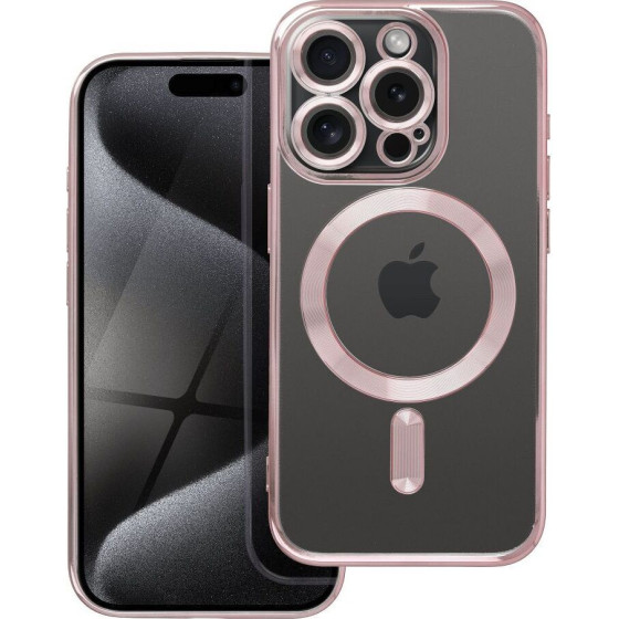 Electro Mag Cover Case Compatible With Magsafe For Iphone 15 Pro Rose Gold OEM
