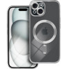 Electro Mag Cover Case Compatible With Magsafe For Iphone 15 Silver OEM
