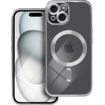 Electro Mag Cover Case Compatible With Magsafe For Iphone 15 Silver OEM