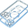 Electro Mag Cover Case Compatible With Magsafe For Iphone 16 Pro Max Blue Titanium OEM