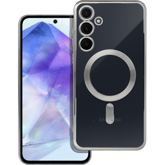 Electro Mag Cover Case Compatible With Magsafe For Samsung A55 Silver OEM