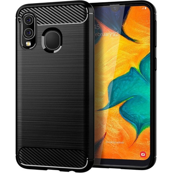 Carbon Case For Samsung A40 Black OEM