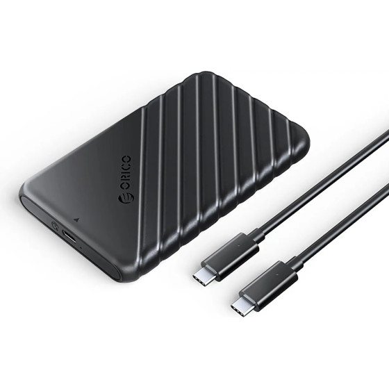 Orico 25PW1C-C3 2.5 HDD/Ssd USB-C 3.1 6Gb/s Disk Drive - Black - (ORICO-25PW1C-C3-BK-EP-HU)