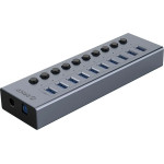 Orico BT2U3-10AB Hub 10x USB-A 3.0 With Switches - Gray - (ORICO-BT2U3-10AB-EU-GY-BP-HU)