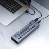 Orico BT2U3-10AB Hub 10x USB-A 3.0 With Switches - Gray - (ORICO-BT2U3-10AB-EU-GY-BP-HU)