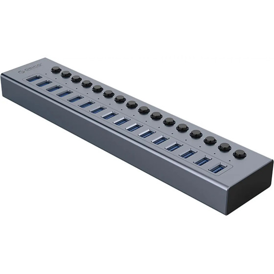 Orico BT2U3-16AB Hub 16x USB-A 3.0 With Switches - Gray - (ORICO-BT2U3-16AB-EU-GY-BP-HU)