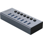 Orico BT2U3-7AB Hub 7x USB-A 3.0 With Switches - Gray - (ORICO-BT2U3-7AB-EU-GY-BP-HU)