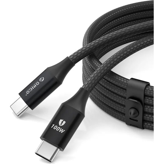 Orico Cdx 100W 5A Power Delivery USB-C - USB-C Cable 1m - Black - (ORICO-CDX-100CC-BK-BP-HU)