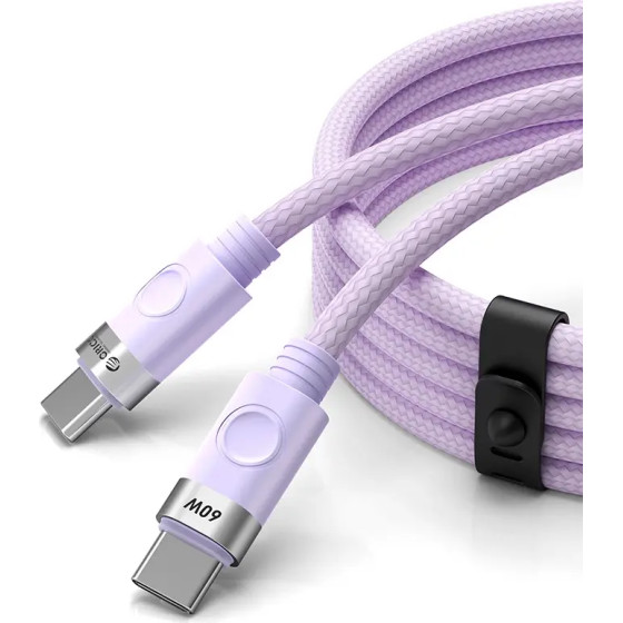Orico Cdx 60W 3A Power Delivery USB-C - USB-C 1m Cable - Purple - (ORICO-CDX-60CC-PU-BP-HU)