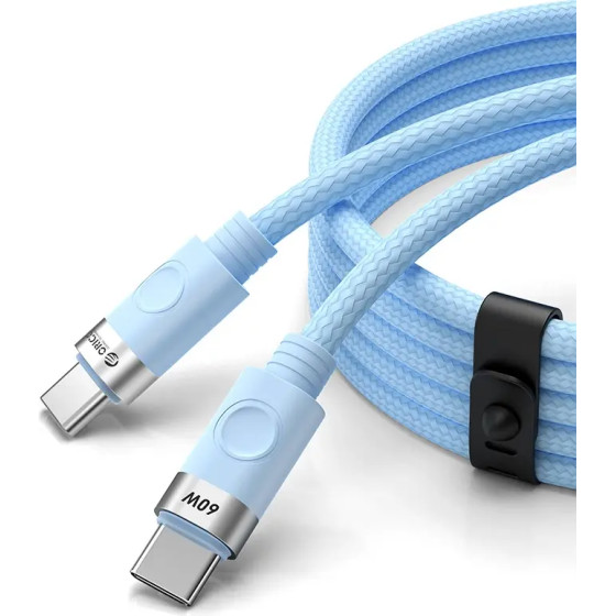 Orico Cdx 60W 3A Power Delivery USB-C - USB-C Cable 1m - Blue - (ORICO-CDX-60CC-BL-BP-HU)