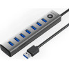 Orico CL7U-U3 Hub 7x USB-A, 3.0 USB-C 5V/3A - Gray - (ORICO-CL7U-U3-10-GY-BP-HU)
