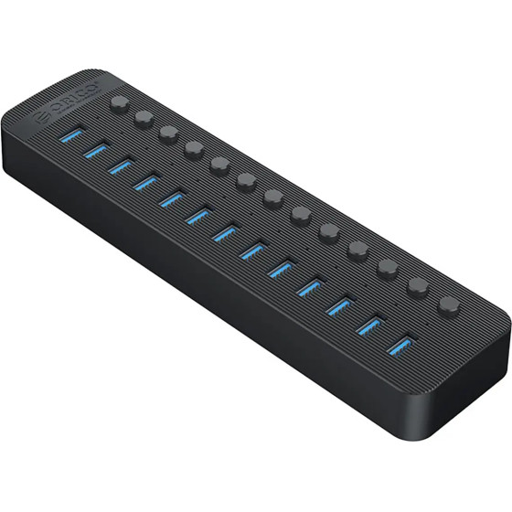 Orico CT2U3-13AB 13x USB-A 3.0 Hub With Switches - Black - (ORICO-CT2U3-13AB-EU-BK-BP-HU)