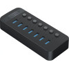 Orico CT2U3-7AB 7x USB-A 3.0 Hub With Switches - Black - (ORICO-CT2U3-7AB-EU-BK-BP-HU)
