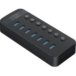 Orico CT2U3-7AB 7x USB-A 3.0 Hub With Switches - Black - (ORICO-CT2U3-7AB-EU-BK-BP-HU)