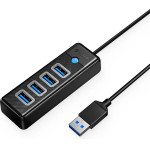 Orico Hub PW4U-U3 USB-A / 4x USB-A 3.0 - Black - (ORICO-PW4U-U3-015-BK-EP-HU)