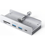 Orico MH5PC Hub Clamp-Mounted USB-C / 2x USB-A 3.2 + 1x USB-C 3.2 + 1x SD&Tf - Silver - (ORICO-MH5PC-10-SV-BP-HU)