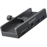 Orico MH5PMm Clamp-Mounted Hub USB-C / 2x USB-A 3.0, + SD&Tf + 3.5mm Audio - Black - (ORICO-MH5PMM-10-SV-BP-HU)