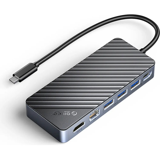 Orico OM28PR-G2 USB-C Docking Station With M.2 Drive Slot + 1 x USB-A 3.2 + 1x USB-C 3.2 + 2x USB-A 2.0 + 1x Hdmi + 1x Ethernet - Black - (ORICO-OM28PR-G2-BK-EP-HU)