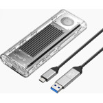 Orico TCM2-G20 M.2 Nvme USB-C 3.2 20Gb/s Disk Drive - Silver/Transparent - (ORICO-TCM2-G20-SV-BP-HU)