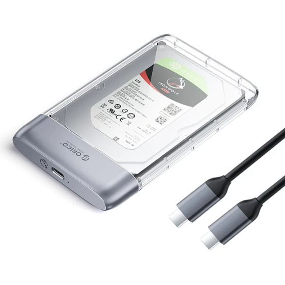 Orico TX25C3 2.5 HDD/Ssd USB-C 5Gb/s Disk Drive - Transparent - (ORICO-TX25C3-GY-BP-HU)