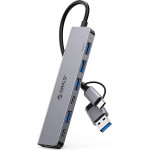 Orico YSA7-U3 USB-A/USB-C Hub Docking Station 4x USB-A 2.0 + 1x USB-A 3.0 + 2x USB-C 2.0 - Gray - (ORICO-YSA7-U3-GY-BP-HU)