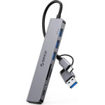 Orico YSA8-U3 USB-A/USB-C Hub Docking Station 3x USB-A 2.0 + 1x USB-A 3.0 + 1x USB-C 2.0 + 1x 3.5mm Audio + 2x TF&Sd - Gray - (ORICO-YSA8-U3-GY-BP-HU)