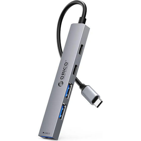 Orico YSB4-U2 USB-A/USB-C Hub Docking Station 2x USB-A 2.0 + 1x USB-A 3.0 + 1x USB-C 2.0 + 1x USB-C - Gray - (ORICO-YSB4-U2-GY-BP-HU)