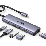 Ugreen Hub CM511 15597 5in1 USB-C - USB-C Pd / Hdmi / 3x USB-A 3.0 - Gray - (15597-ugreen)