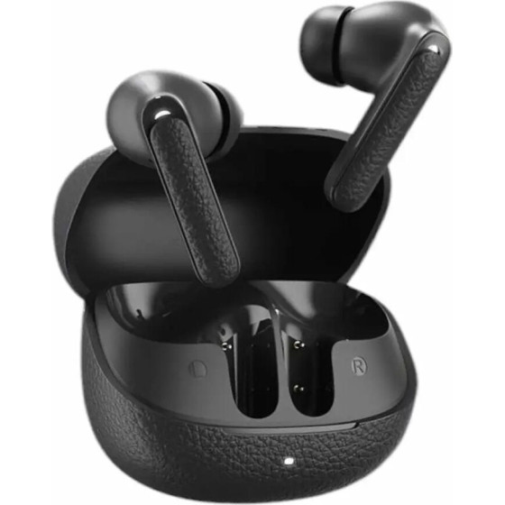 QCY Buds Anc Black (HT15)- 45db Anc Tws Earbuds 35h 5 Mic ENC, ear-Canal Adaptive tech, Leather Case - (QCY-HT15 Black)