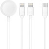 Cable 3in1 Type C To 2 x Lightning / Apple Watch 3W 2A C3168 1,2 m White OEM