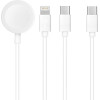Cable 3in1 Type C To Lightning / Typ C / Apple Watch 3W 2A C3169 1,2 m White OEM