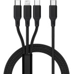 Cable 3in1 Type C To Lightning / Type C / Micro Usb 2,4A C171 1,2 m Black OEM
