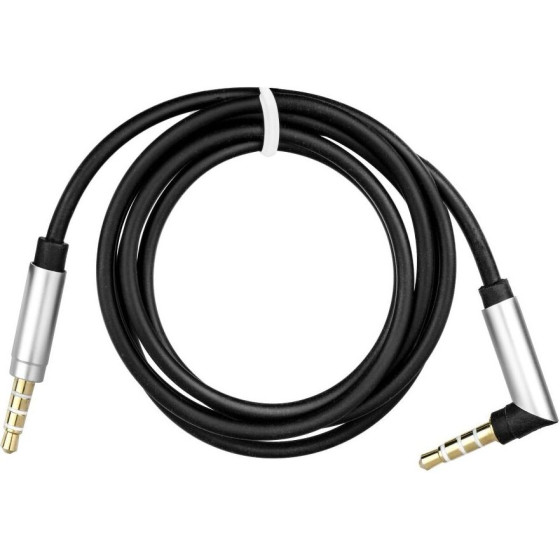 Cable Aux Jack 3,5 Mm (male) To Jack 3,5 Mm (male) At An Angle 90 Degree 1 m Black OEM