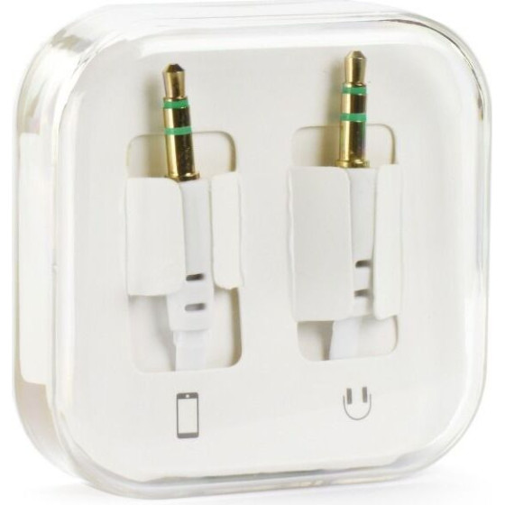 Cable Aux Jack 3,5 Mm (male) To Jack 3,5 Mm (male) Box 1 m White OEM