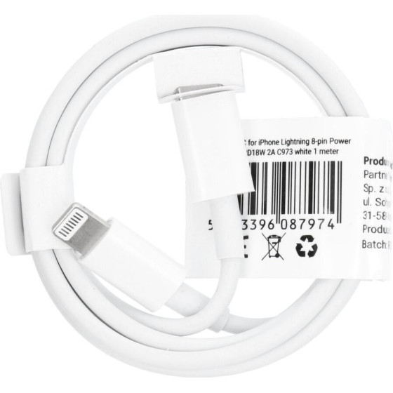 Cable Type C To Lightning Pd 2A 18W C973 1 m White OEM