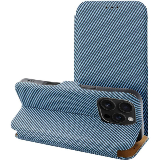 Folio Side Magnet Book Case For Iphone 16 Pro Max Blue OEM