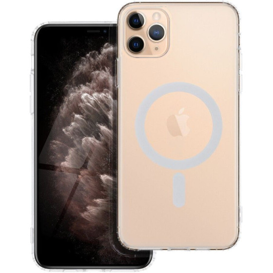 Frost Mag Cover Case With Camera Protection Compatible With Magsafe For Iphone 11 Pro Max Transparent OEM
