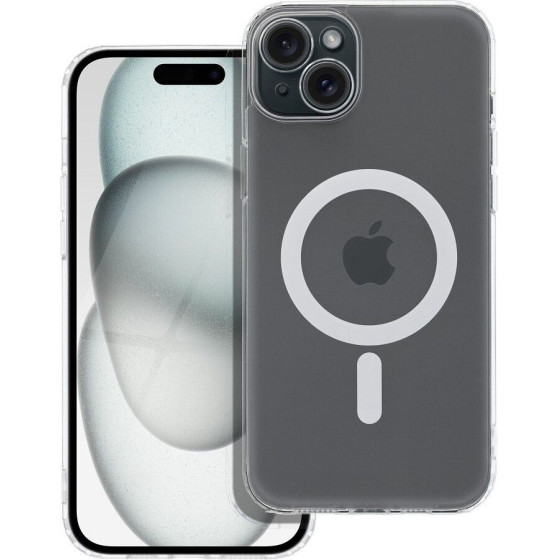 Frost Mag Cover Case With Camera Protection Compatible With Magsafe For Iphone 15 Plus Transparent OEM